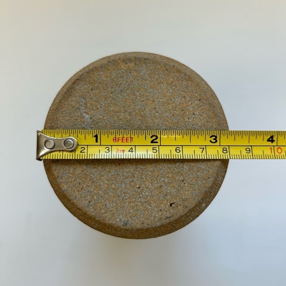 MCM/  Studio Pottery Vase Hand Made / Hobbyist Piece Striped Mini Ceramic Vase - Picture 6 of 6